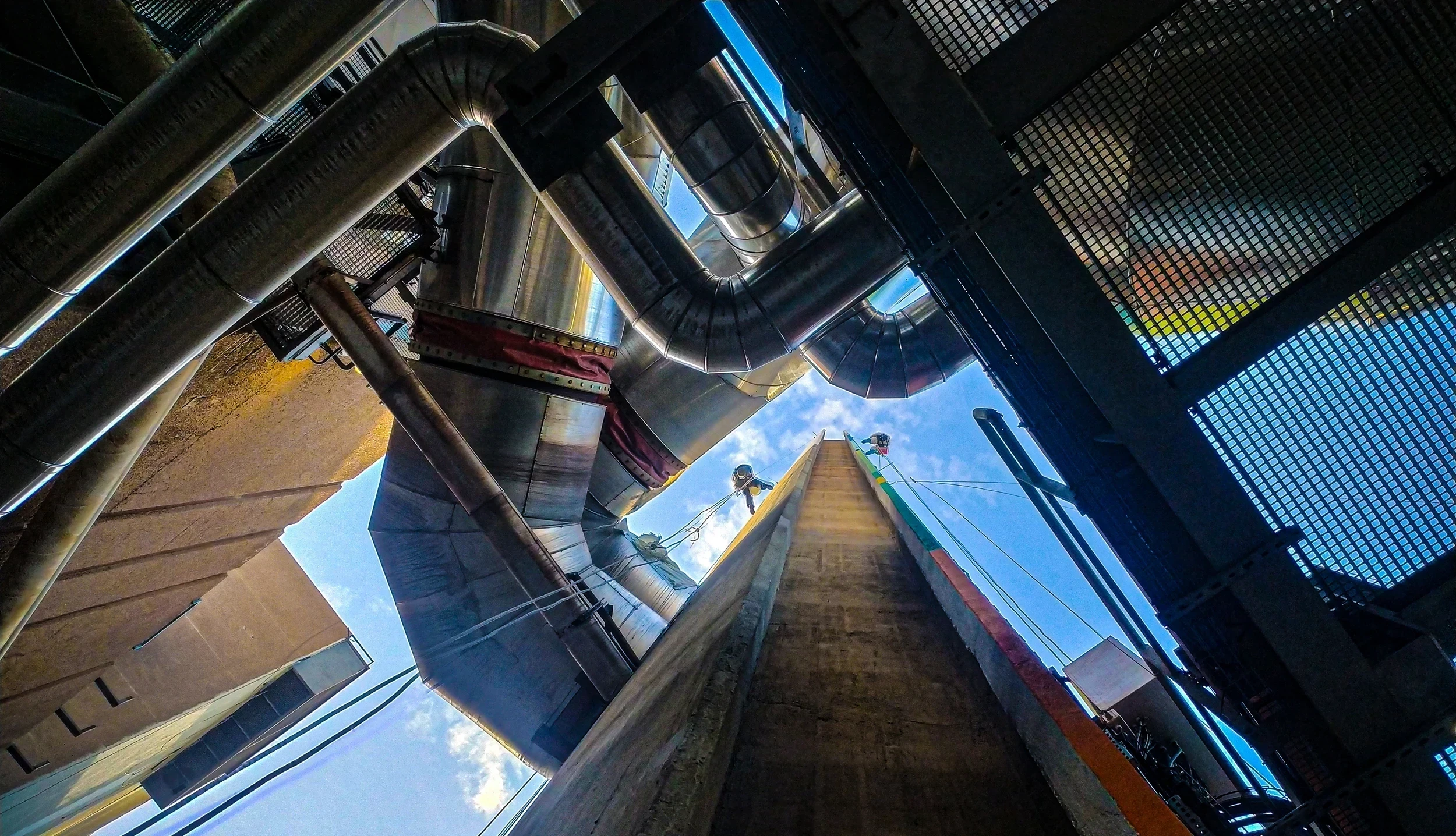Vue rapprochée d’un chantier industriel